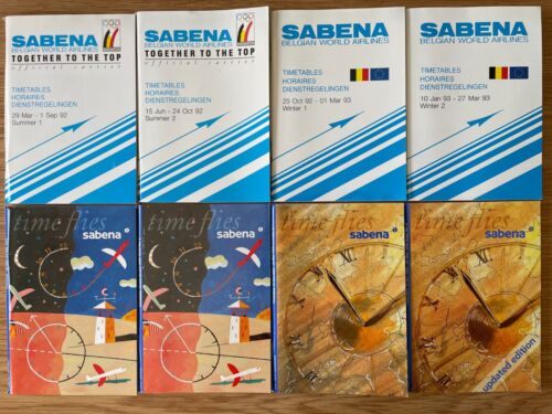 Lot of 28 different SABENA AIRLINES timetables 1987-2000 timetable schedule - Picture 3 of 5