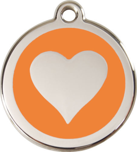 RED DINGO HEART STAINLESS STEEL DOG/CAT ID TAGS TAG ALL COLOURS FREE ENGRAVING - Picture 8 of 12