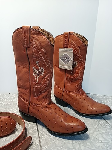 RANCHO BOOTS Ostrich 7 Western Handmade in Mexico mit Gürtel Gr. 34 Neu - Bild 7 von 9