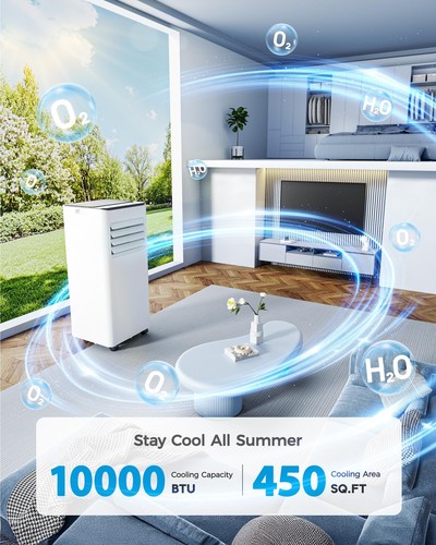 10000 BTU Portable Air Conditioner - Cools 450 Sq.Ft Quickly, 3-in-1 AC Unit ... - Picture 2 of 9