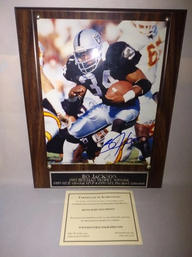 Bo Jackson 10 1/2"x13" (8x10 Photo) Signed Plaque W/COA Denverautographs