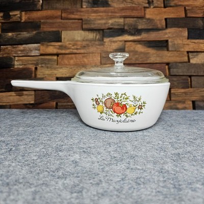 Vintage Corning Ware La Marjolaine Spice of Life 1.5 Pt Sauce Pan w Lid MCM USA
