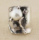 Vintage Handmade Sterling Silver Natural White Pearl Ring Size 7