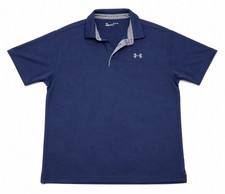 Under Armour HeatGear Men's Polo Golf Shirt Blue Loose Fit Size XL