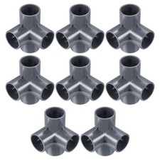 1 1/4" 4 Way Elbow Pipe Fittings UPVC, 8 Pack Joint Coupling Pipe Adapter, Gray