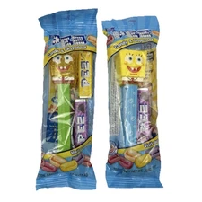 PEZ SPONGEBOB SQUAREPANTS Lot of 2 Nickelodeon Dispensers Green Blue Sealed