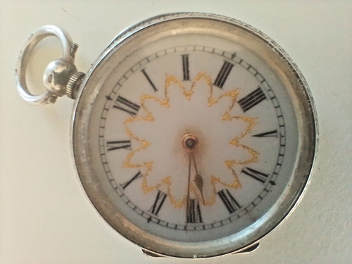 Swiss Silver Pocket Watch Spares Repair 36.5mm diameter lovely dial - Picture 4 of 19