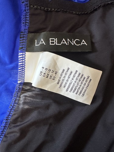 La Blanca Island Goddess One-Shoulder Tummy Control Tankini Top Royal Blue Z. 8 - Picture 3 of 5
