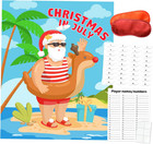 Christmas Day July Party Games, Pin the Beard on the Santa Claus, Summer Christm