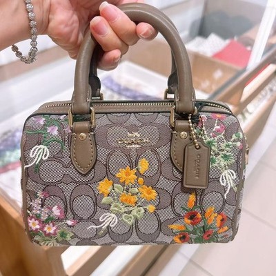 NWT Coach Mini Rowan Crossbody Bag In Signature Jacquard Floral
