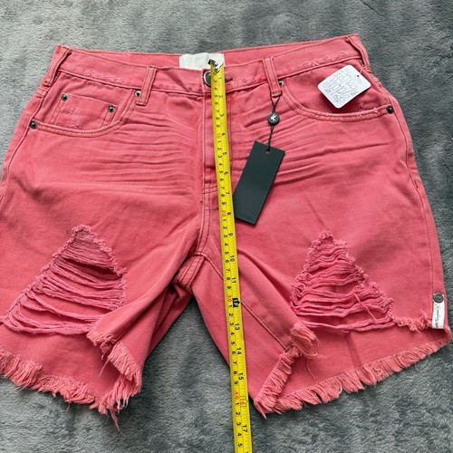 One Teaspoon Stevies alow Waist Boyfriend Shorts Size 28 Coral Distressed - Picture 8 of 14