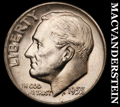 1955-D Roosevelt Dime- Silver Choice Gem Brilliant Uncirculated Luster #i5447