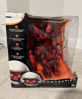 NEW 2005 RAREWowWee Robonetics Robosapien & Mini Combo Set- Metallic Red Chrome
