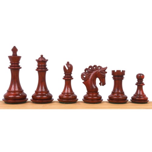 3.3" Spiraled Steed Luxury Chess Set- Chess Pieces Only - Bud Rosewood & Boxwood - Picture 3 of 15