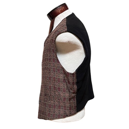 Structure Mens Vest Lg Vtg Italy Wool Blend Tapestry Sweater Academia Heritage - Picture 6 of 12