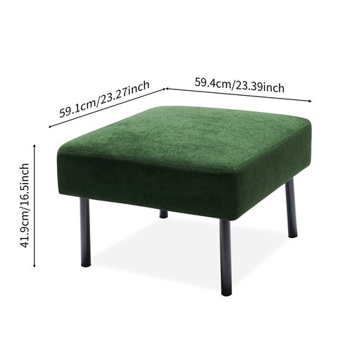 Green L-Shaped Loveseat Sofa w/Ottoman Small Space Couch for Living Room Bedroom - Picture 4 of 8
