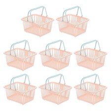8PCS Mini Shopping Baskets with Handles Small Tiny Baskets, Pink
