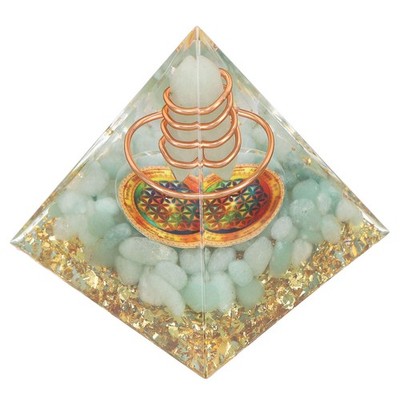 Orgonite Pyramid Crystal Energy Generator 6cm Stone Copper Handmade Pyramid SET