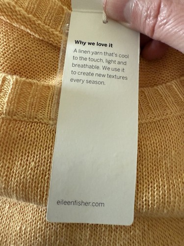 EILEEN FISHER Organic Linen Knit Pullover Sweater Top Bateau Neck NWT Size XL - Picture 6 of 8