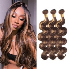 24 26 28 Inch P4/27 Highlight Blonde Body Wave Human Hair Bundles 3 Pack