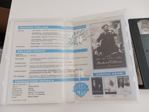 Michael Collins VHS 1997 SAMPLE Promo Dealer Preview Warner Home Video RARE - Picture 9 of 11