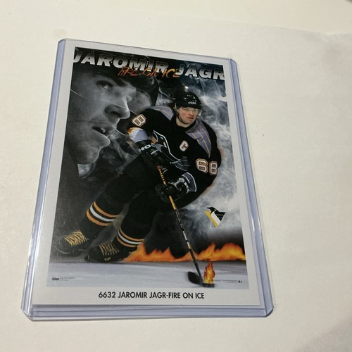 Vintage Pittsburg Penguins Jaomir Jagr "Fire On Ice" Promo Poster Karte 4x6 - Bild 1 von 4