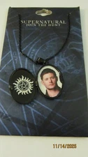 NIP BIO WORLD SUPERNATURAL DEAN CAMEO BLACK CHAIN  18" NECKLACE  nice!