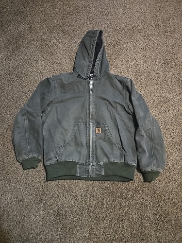Vintage Carhartt Jacke Herren Medium J130 MOS Green Faded Distressed.