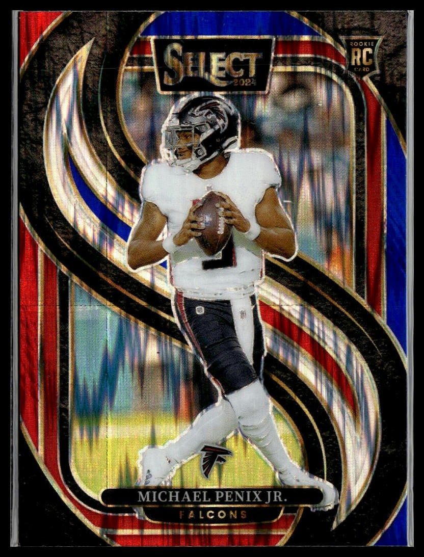 2024 Panini Select #110 Michael Penix Jr. Red & Blue Prizm Shock