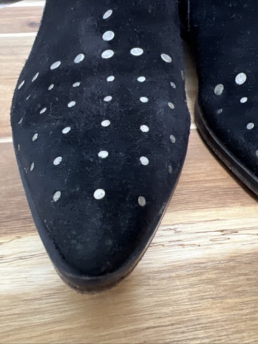 Free People Aquarian Boots Women 41 Studded Black Suede Bootie Boho 9.5-10 Read - Picture 3 of 13