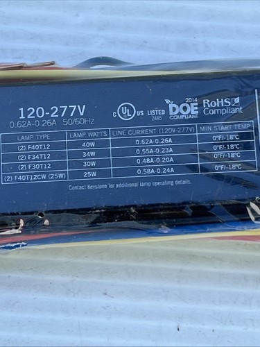 Keystone KTEB-240-UV-TP-PIC Electronic Ballast 120-277V - Picture 3 of 5