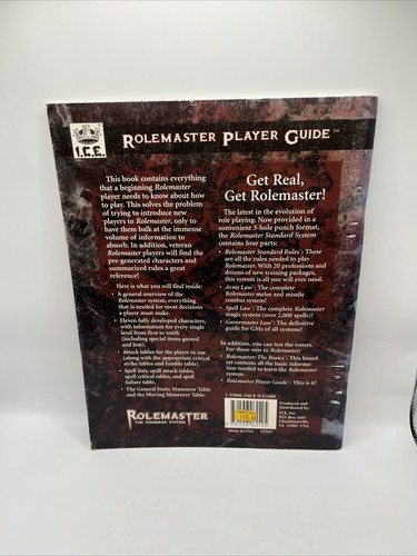 I.C.E. ROLEMASTER PLAYER GUIDE #5503 GUÍA DE JUEGO DE ROL 1995 RPG suplemento - Imagen 2 de 7