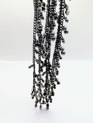 Gunmetal Simply Vera Wang Rotguss Perlen Lagenlook Kette Halskette - J - Bild 4 von 9