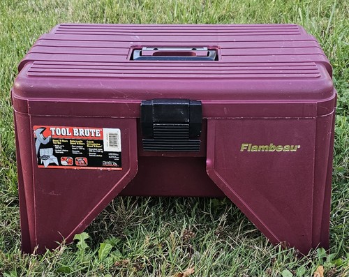 Vintage 90's FLAMBEAU Stand N' Store Step Stool Roughneck HEAVY DUTY Storage - Picture 2 of 23