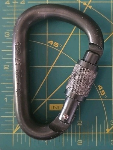 Petzl Verschlusskarabiner rund Schraubverschluss birnenförmig militärgrün