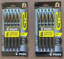 Pilot G2 5-Pcs Premium Gel Roller 0.7 Fine Point Smooth Writing Pen,Black,2-Pack
