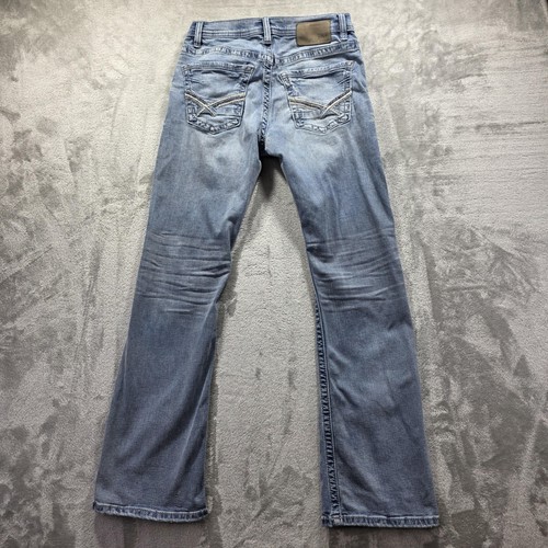 BKE Fulton Jeans Mens 30x32 Blue Light Wash Straight Leg Distressed Denim Pants - Picture 2 of 11