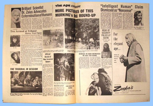 VINTAGE - PLANET OF THE APES - 1968 - MOVIE PROMOTIONAL NEWSPAPER - "THE APE" - Picture 3 of 3