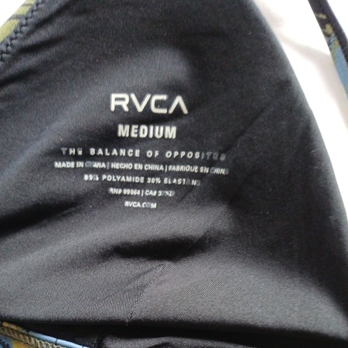 Women's RVCA Green Blue Ajustable Spaghetti Strap Bikini Size Large / Medium - Picture 5 of 6