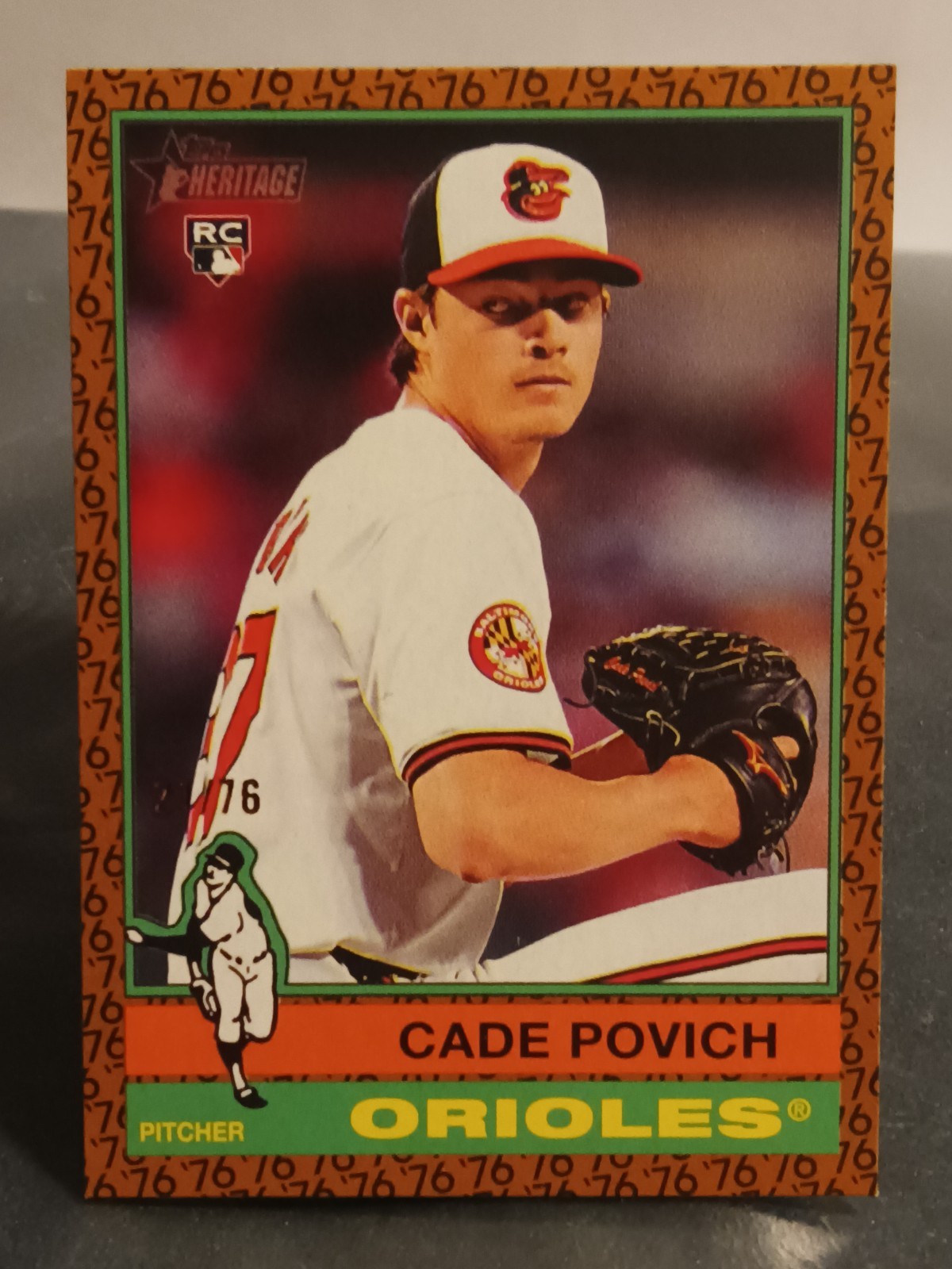 2025 Topps Heritage #219 Cade Povich (RC)✨SSP-Color of the Year #21/76✨ Orioles