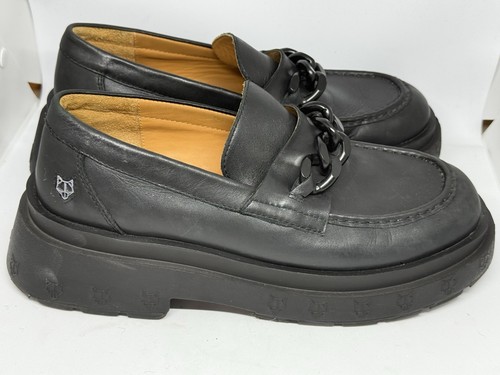 NAKED WOLFE AMALFI CHAIN DETAIL BLACK PLATFORM LEATHER LOAFERS EU 43 US 10 UK 9 - Picture 6 of 17