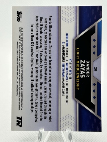 Xander Zayas 2024 Topps Chrome Boxe Bronzo RC/225 TR #20 - Foto 2 di 2