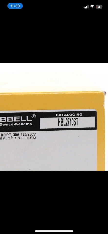 Hubbell EdgeConnect™ HBL2710ST 30A Twist Lock Receptacle L14-30R Outlet 125/250V - Image 4 of 4