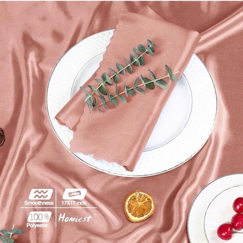 Rosegold Satin Servietten 100 Stück 17x17 Zoll überbacken quadratisch Hochzeit Quitte - Bild 5 von 7