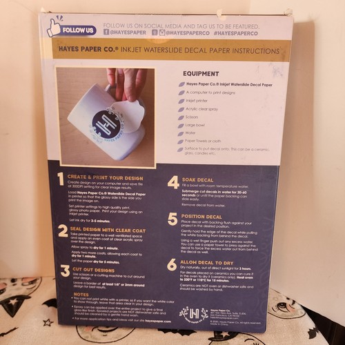 Hayes Papier Wasserrutsche Aufkleber Papier INKJET KLAR 100 Blatt Premium Wasserrutsche A4 - Bild 3 von 6
