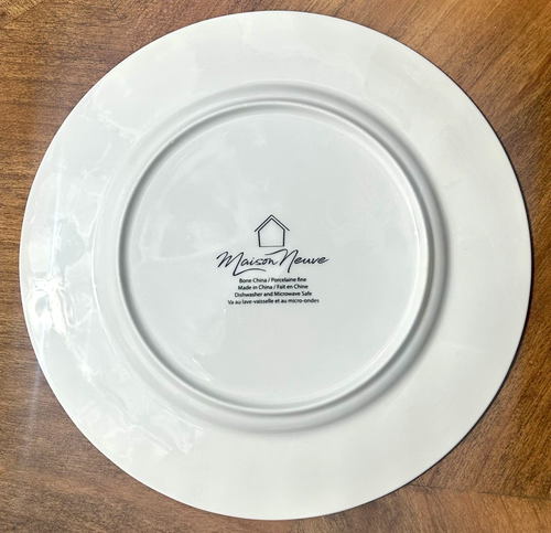 MAISON NEUVE Set of 4 Salad Plates 8.25" White Bone China Fluted Beaded EUC! - Picture 5 of 9