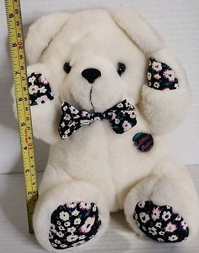 Cravatta fiocco peluche bianco orsacchiotto Glamour Shots alta 9" morbida peluche - Foto 3 di 6