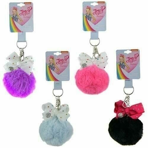 JoJo Siwa Faux Fur Pom Keychain w/Bow - Picture 2 of 2