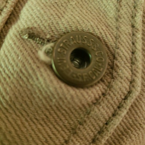 Levi's Youth Size XL Tan Denim Trucker Biker Vest 100% Cotton - Picture 7 of 8