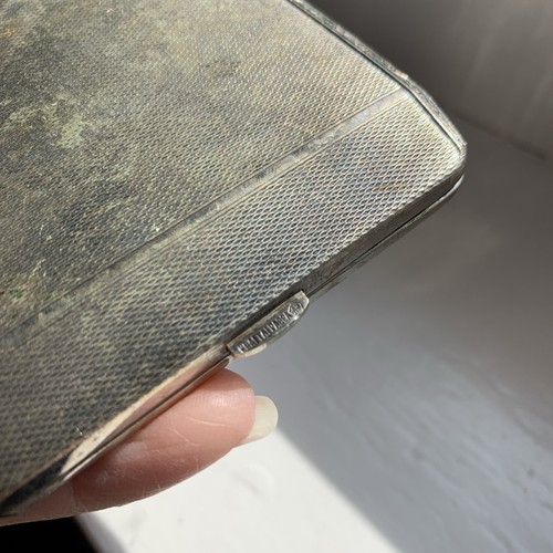 Kraft Alpaka Neusilber Zigarettenetui RS Germany Art Deco Gravur Schriftrolle - Bild 13 von 24